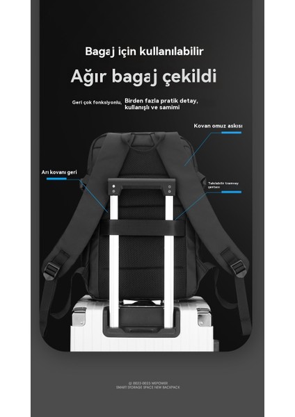 Erkek Omuz Su Geçirmez Büyük Kapasiteli Çok Fonksiyonlu Omuz Bilgisayar Çantası (Yurt Dışından)