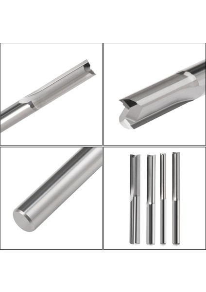 Cnc Iki Boyut Kesme Araçları Yönlendirici Bit 10 Adet 3.175MM 22 mm Iki Flüt Düz Yuva Uç Değirmen fiyatları