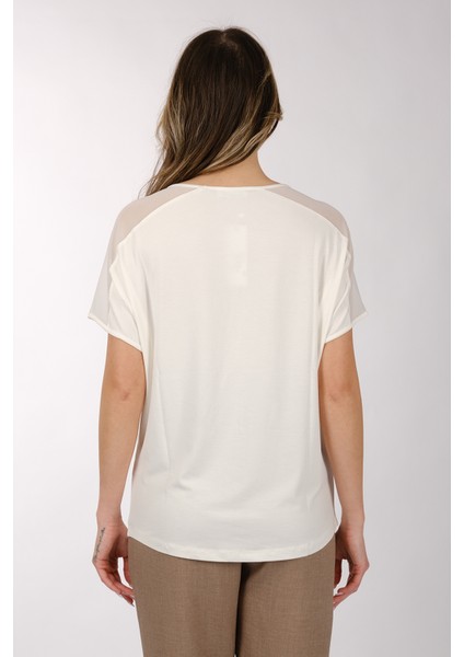Oversize Minimalist Kadın T-Shirt - Kısa Kol Yuvarlak Yaka indirimleri