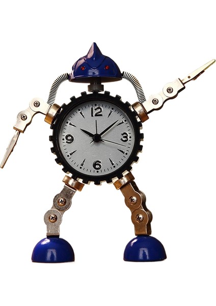 Çizgi Film Çocuklu Metal Robot Öğrenciler Sessiz Çalar Saat Yaratıcı Sevimli Alarmlı Başucu Saati (Yurt Dışından)