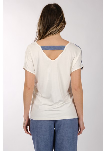 Oversize V Yaka Kısa Kol Kadın T-Shirt - Minimalist Stil indirimleri