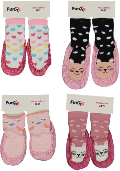 Kız 6/18 Ay Desenli Çarık Çorap