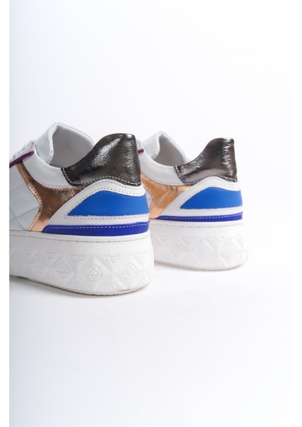 Dany Model Beyaz Hakiki Deri Bağcıklı Kalın Taban Kadın Spor Ayakkabı Sneaker indirimleri