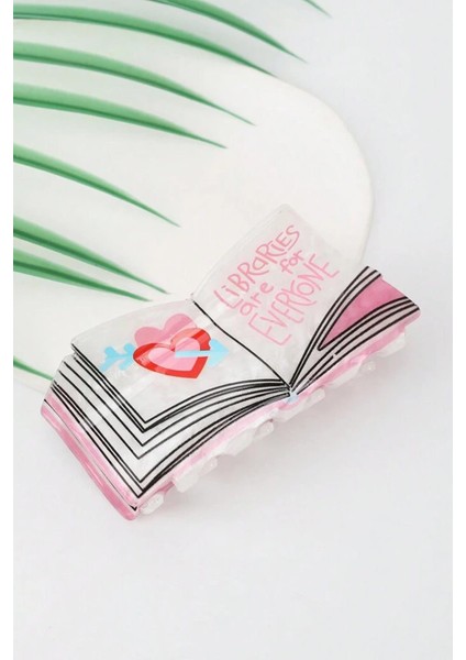 Aşk Kitabı Pembe Asetat Mandal Toka