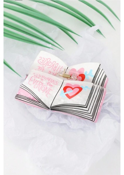 Aşk Kitabı Pembe Asetat Mandal Toka modelleri