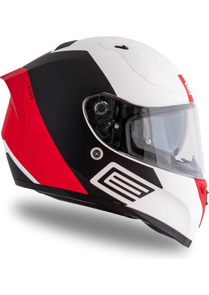 Strada Layer Matsiyah-Kırmızı-Beyaz Kask ( Güneş Vizörlü ) modelleri