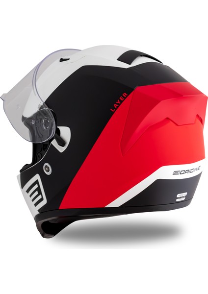 Strada Layer Matsiyah-Kırmızı-Beyaz Kask ( Güneş Vizörlü ) fırsatları