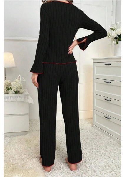 Pamuklu Kırmızı Fiyonk Detaylı Mevsimlik Pijama Takımı indirimleri