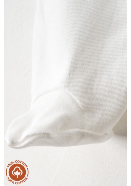 Unisex Bebek Baby Baskılı Penye Organik Pamuklu 0-6 Ay Patikli Bebek Pantolon Tek Alt 2li Set