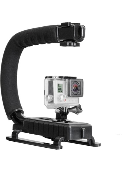 Uc Şekilli Tutucu Tutacağı Video Elde Taşınabilir Sabitleyici Tutucu Tutacağı Flaş Braketi Montaj Adaptörü Dslr Slr Için Tek Sıcak Yuva (Yurt Dışından)