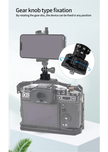 Yükseltilmiş 2. Gopro Üç Karttan 1/4 Adaptörüne Alai Konumlandırma Sökme Sabit Montaj Tabanı, Siyah Kırmızı A (Yurt Dışından)