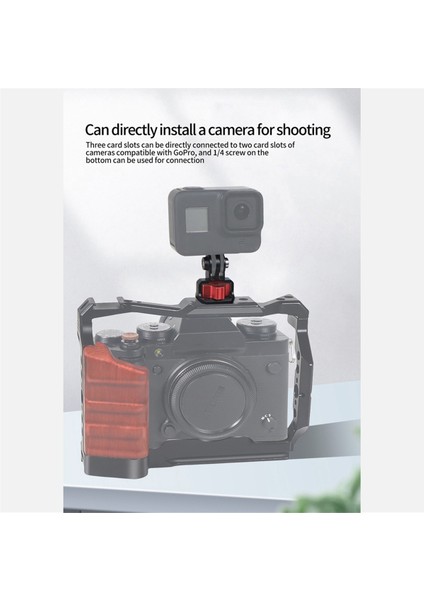 Yükseltilmiş 2. Gopro Üç Karttan 1/4 Adaptörüne Alai Konumlandırma Sökme Sabit Montaj Tabanı, Siyah Kırmızı A (Yurt Dışından)