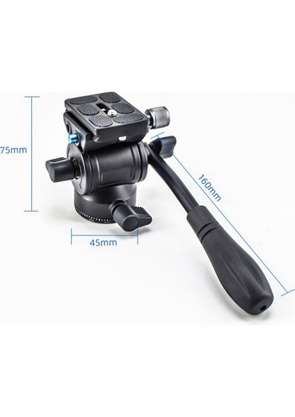 Mini Panoramik Tripod Kafa Hidrolik Sıvı Video Sönümleme Metal Kafa Tripod Monopod Kamera Tutucu Standı (Yurt Dışından)