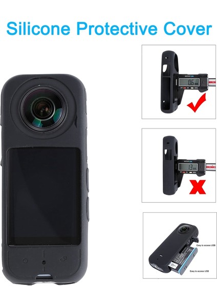 INSTA360 X3 Kamera Koruyucu Aksesuar Seti, Lens Koruyucu/silikon Koruyucu Kapak/ekran Koruyucular/kamera Kılıfı Için (Yurt Dışından)