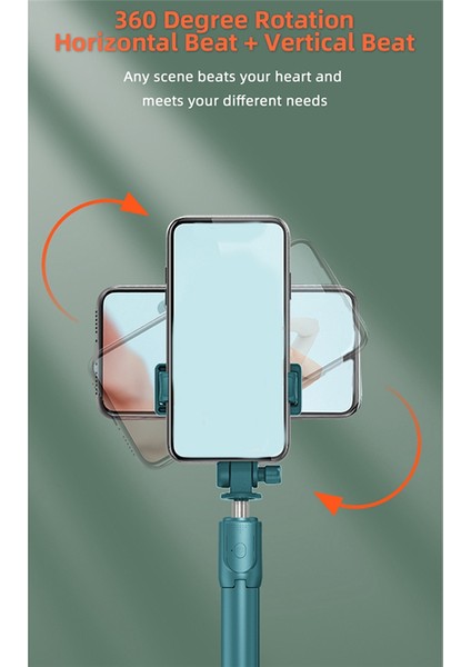 Selfie Çubuğu-Derece Fotoğraf Tutucu Uzatılmış Tripod Canlı Yayın Katlanabilir Mini Tripod Genişletilebilir Monopod,c (Yurt Dışından)