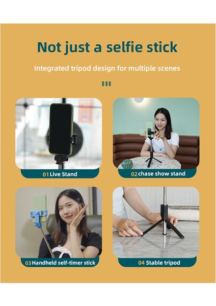 Selfie Çubuğu-Derece Fotoğraf Tutucu Uzatılmış Tripod Canlı Yayın Katlanabilir Mini Tripod Genişletilebilir Monopod,c (Yurt Dışından)