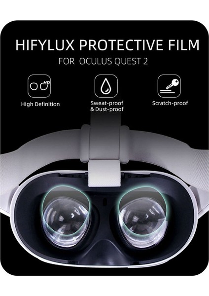 Oculus Quest 2 Vr Gözlük Ekran Koruyucu Film Vr Lens Koruyucu Kapakları Hd Film Anti-Scratch Oculus Quest 2 Için (Yurt Dışından)