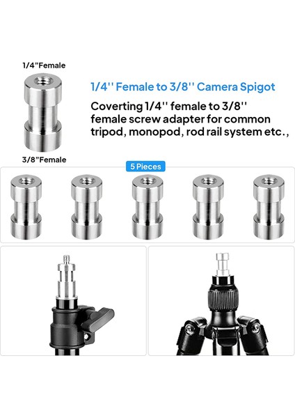 20 Adet Kamera Vida Seti 1/4 Ila 1/4, 1/4 Ila 3/8 Vida Adaptörü Dönüştürücü Dişli Vidalar Adaptör Spigot Vida Montaj Seti (Yurt Dışından) fırsatları