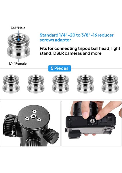 20 Adet Kamera Vida Seti 1/4 Ila 1/4, 1/4 Ila 3/8 Vida Adaptörü Dönüştürücü Dişli Vidalar Adaptör Spigot Vida Montaj Seti (Yurt Dışından) indirimleri