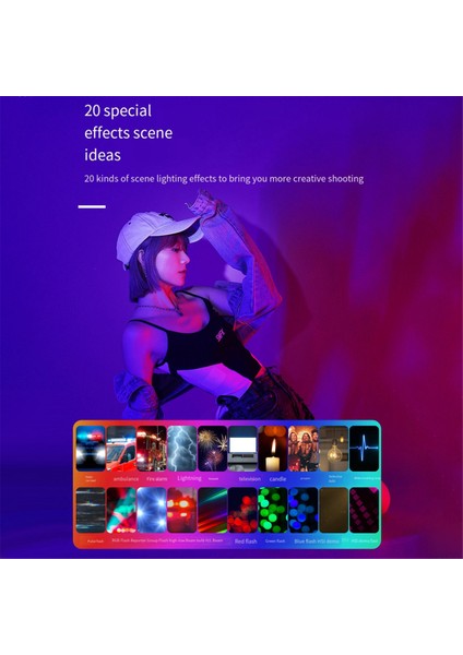 Yelangu 2500-9000K Dolgu Işığı Çubuğu Rgb Renk 3000MAH Elde Taşınabilir Açık Hava Işığı Doğrudan Fotoğraf LED Dolgu Işığı, B (Yurt Dışından)