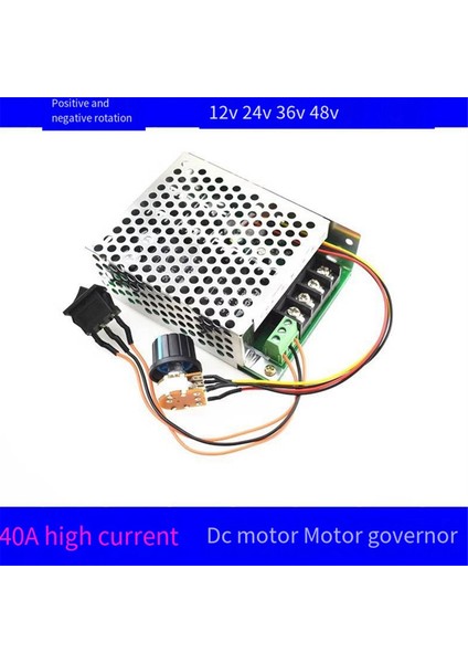Pwm Dc Motor Hız Regülatörü Kontrol Cihazı 12V24V36V48V Motor Ileri ve Geri Anahtarı Ileri ve Geri Anahtarı 40A (Yurt Dışından)