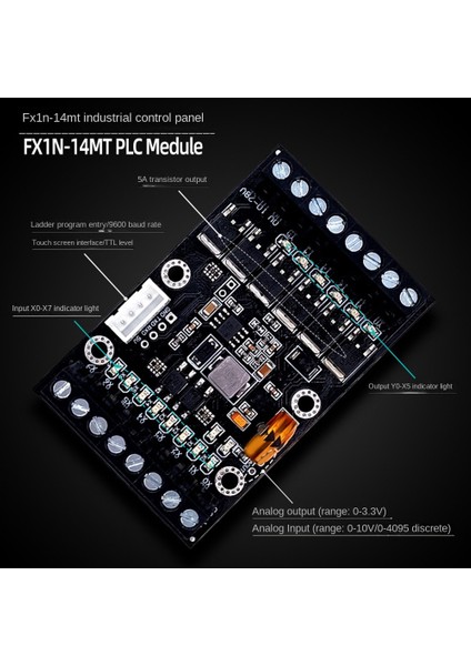 FX1N-14MT Plc Endüstriyel Kontrol Kartı Plc Modülü Analog Giriş / Çıkış, Kılavuz Raylı Gecikme Röle Modülü (Yurt Dışından)