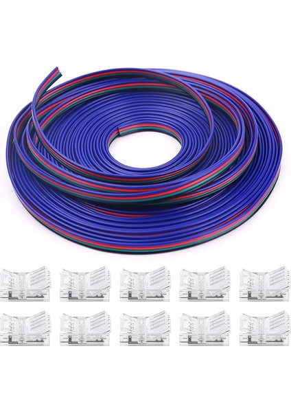 16.4ft Rgb LED Tel 22 Awg 4pin Rgb Tel, LED Şerit Konnektörlü 22 Ölçer 4 Renk Rgb, Rgb LED Şeritler Için 3528 5050 (Yurt Dışından)