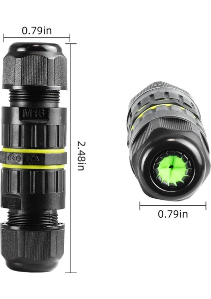 Adet IP68 Su Geçirmez 2 Yollu 3 Çekirdekli Bağlantı Kutusu Elektrik Kablosu Konnektörü M16 Kablo Aralığı (3,5-10 Mm), Açık Hava Onarım Kabloları (Yurt Dışından)