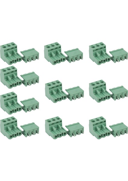 10 Adet 5.08MM Pitch 3pin Plug-In Vidalı Pcb Terminal Bloğu Konnektörü Sağ Açı (Yurt Dışından)