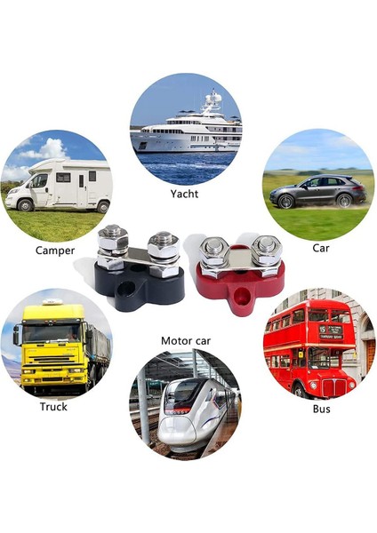 Terminal Bloğu Çiviler M8 48V Bağlantı Bloğu A Çift Ağır Hizmet Tipi Güç Dağıtım Saplaması Kamyon Rv Tekne Için, Siyah (Yurt Dışından)