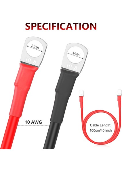 Akü Terminali Kablosu 10AWG Otomatik Akü Kurşun Alüminyum Alaşımlı Konnektör Kelepçesi Otomotiv Deniz Güneş Rv Motosiklet Için (Yurt Dışından) fiyatları