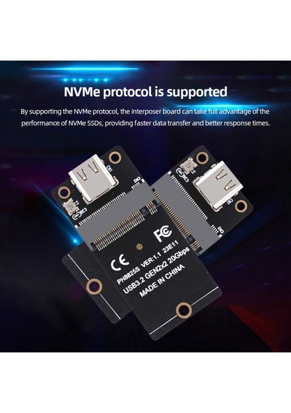 M.2 Tip C SSD Adaptörü ASM2364 Nvme Yükseltici Kurulu 20 Gbps Dönüşüm Kartı 2000 Mb/s SSD 2230/42/60/80 (Yurt Dışından)
