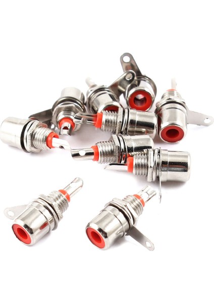 Rca Fono Şasi Panel Montajlı Rca Dişi Konnektör Soketi 10 Adet (Yurt Dışından)