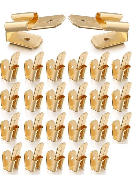 25 Adet Piggyback Spade Konnektörleri, 3 Yollu Adaptör Çift Erkekten Tek Dişiye Pirinç Hızlı Bağlantı Kesme Konnektörleri (Yurt Dışından)