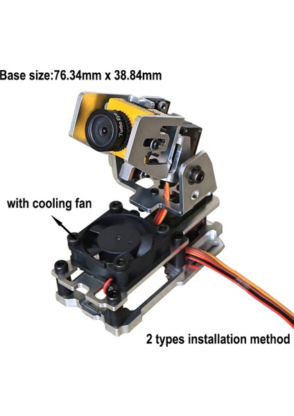 Takım Dc 4.8-5V Çift Servo Gimbal Braketi 29X29MM Kamera Pan/tilt Standı ile 2 Adet 9g Direksiyon Dişlisi Rc Fpv Drone(B) (Yurt Dışından)