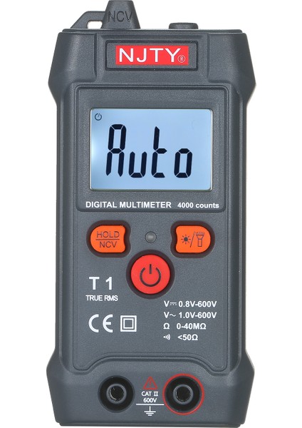 Njty Otomatik Aralık Gerçek Rms 4000 Sayım Ncv LCD Dijital Multimetre (Yurt Dışından)