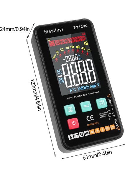 FY129C Dijital Multimetre 5999 Sayım Arka Aydınlatmalı LCD Ac/dc Voltaj Test Cihazı Ncv (Yurt Dışından) fiyatları