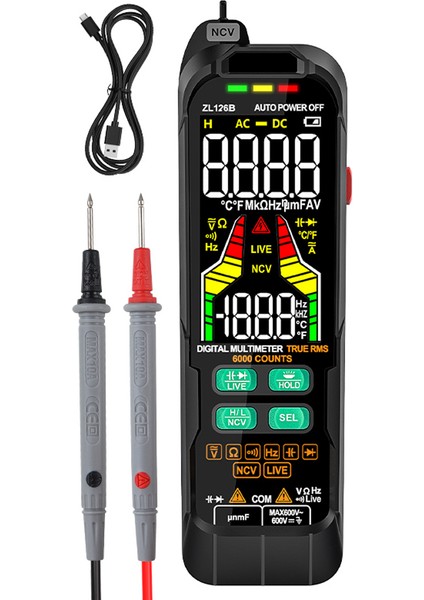 Dijital Multimetre Ac/dc Voltaj Gerçek Rms Sıcaklık Kapasitans Ölçer (Yurt Dışından)