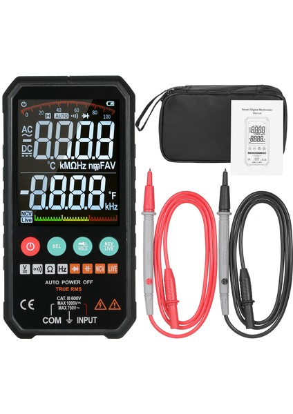 Süper Ince Dijital Multimetre 3.3 LCD Gerçek Rms 6000 Ölçüm (Yurt Dışından)