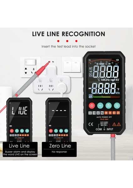 Süper Ince Dijital Multimetre 3.3 LCD Gerçek Rms 6000 Ölçüm (Yurt Dışından)
