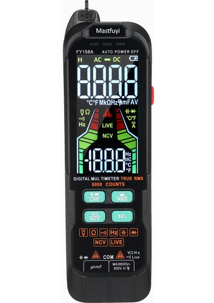 FY158A Taşınabilir Otomatik Aralıklı Dijital Multimetre (Yurt Dışından)