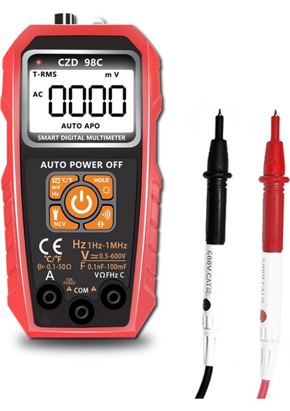 CZD98C Dijital Multimetre Geniş LCD Ncv Dedektör Voltaj Akım Direnç (Yurt Dışından)