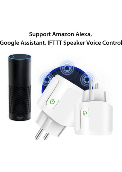 Akıllı Priz 16A Eu Fiş Tuya Alexa Google Ses Kontrolü (Yurt Dışından)
