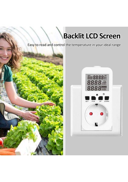 Dijital Termostatlı Priz 230V 16A Isıtma Soğutma Kontrolü Sürüngen Sera Terraryum Bira Yapımı (Yurt Dışından) modelleri