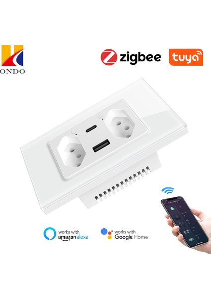 Brazil ZWOT12 Akıllı Duvar Priz Siyah Zigbee Pd Hızlı Şarj Aşırı Yük Korumalı (Yurt Dışından)