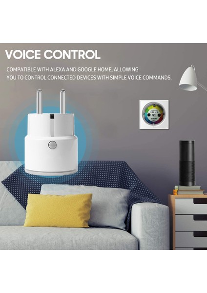 Akıllı Wi-Fi Priz Ab 2000W Beyaz Uygulama ve Ses Kontrolü (Yurt Dışından) modelleri