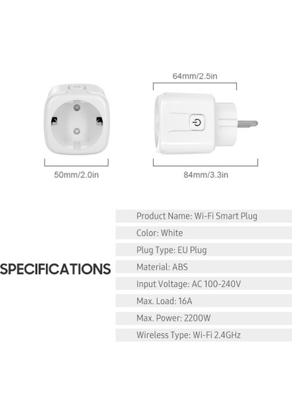 Akıllı Wi-Fi Priz Beyaz Ses Kontrol (Yurt Dışından) modelleri