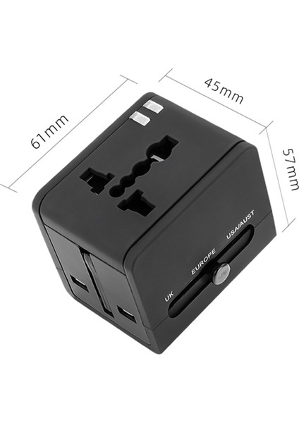 Çift USB Portlu Evrensel Seyahat Adaptörü (Yurt Dışından)
