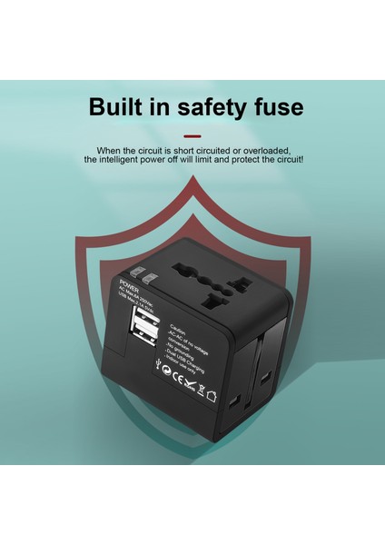 Çift USB Portlu Evrensel Seyahat Adaptörü (Yurt Dışından)
