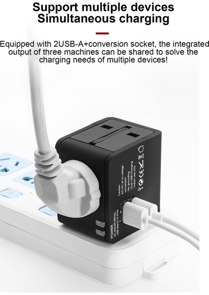 Çift USB Portlu Evrensel Seyahat Adaptörü (Yurt Dışından)